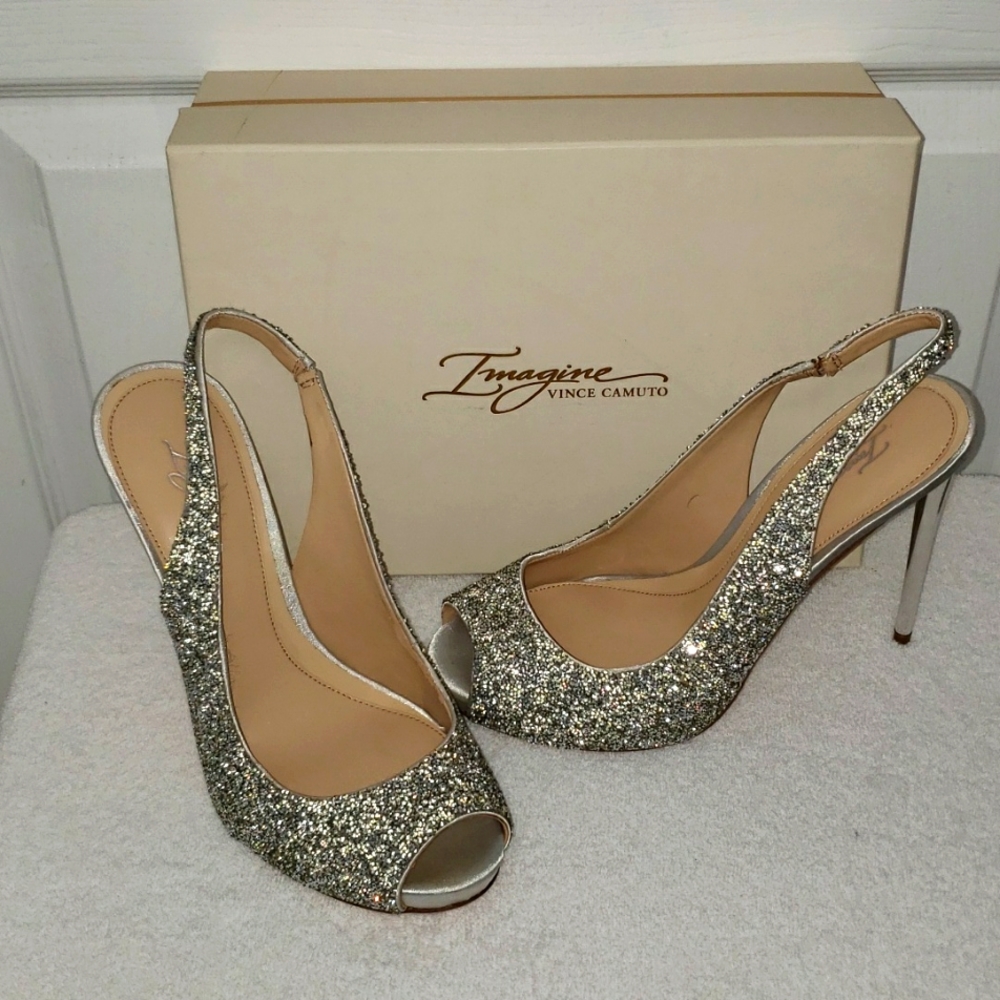 Vince Camuto IM- Pavi Crystal Slingback Pump-Size 10